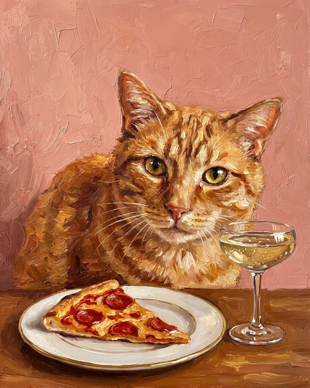 Portrait d'animal personnalisé Bon appétit! imprimé sur toile encadrée