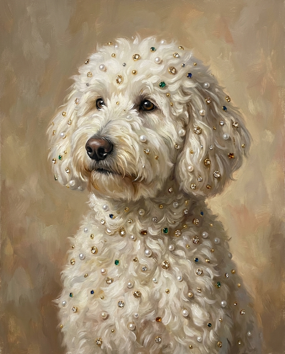Portrait d'animal personnalisé Bijou imprimé sur toile encadrée