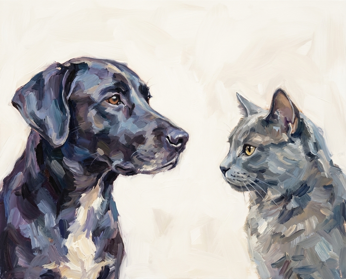 Portrait d'animal personnalisé Rêverie imprimé sur toile encadrée