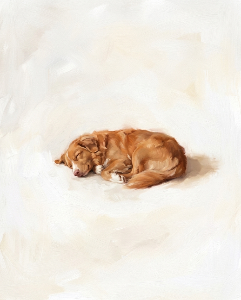 Portrait d'animal personnalisé Doux rêves imprimé sur toile encadrée